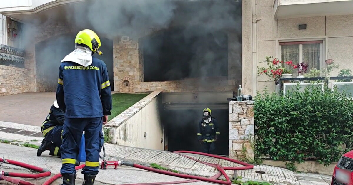 Φωτιά στο Γαλάτσι σε υπόγειο πάρκιγκ πολυκατοικίας