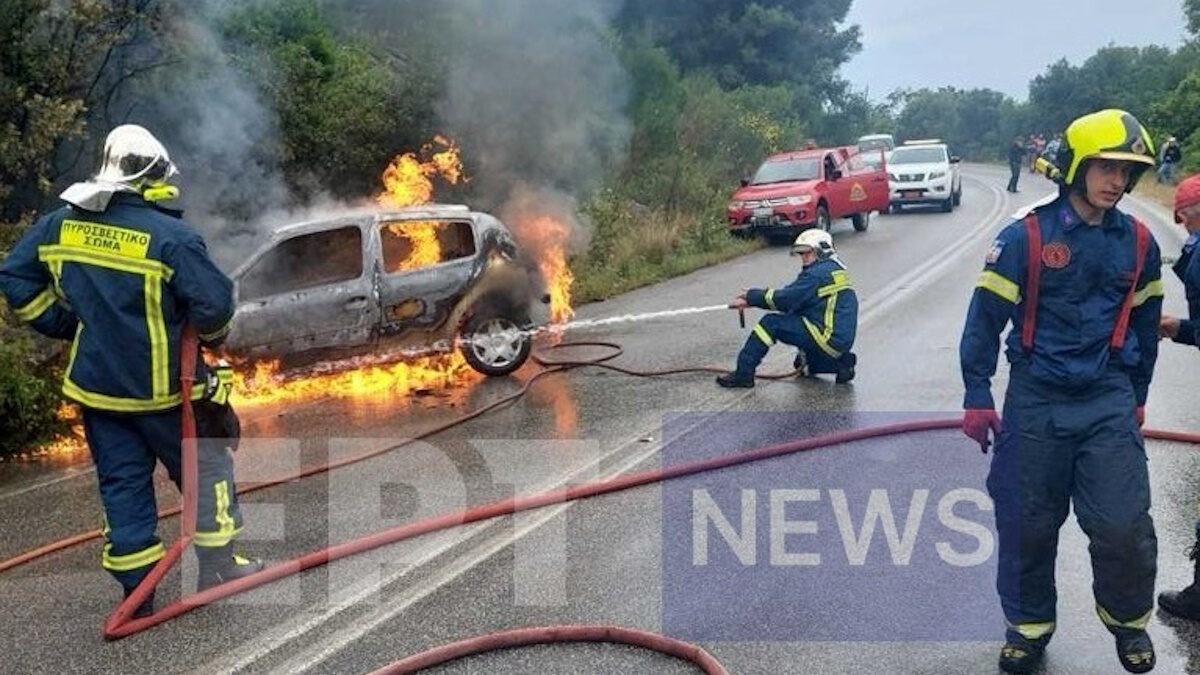 Στις φλόγες το αυτοκίνητο στην Κέρκυρα