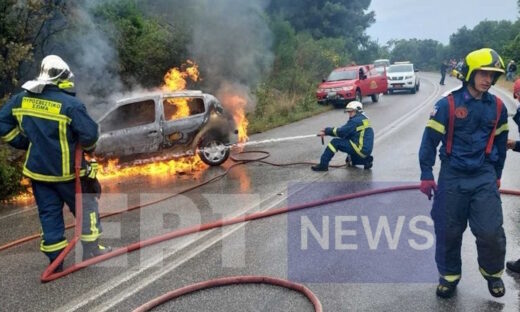 Στις φλόγες το αυτοκίνητο στην Κέρκυρα