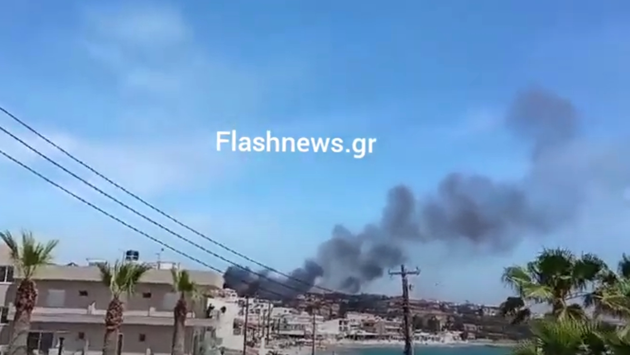 Μαύροι καπνοί από ξενοδοχείο όπου ξέσπασε φωτιά