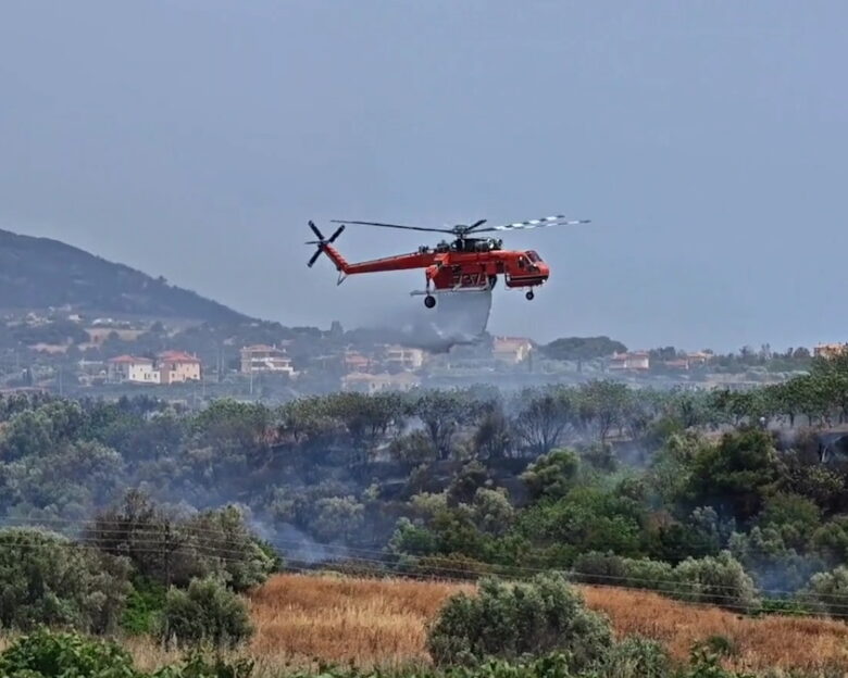 Φωτιά στο Μαρκόπουλο – «Σηκώθηκαν» ελικόπτερα