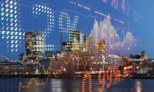Stock market data growth chart graph investment finance analysis fintech financial district