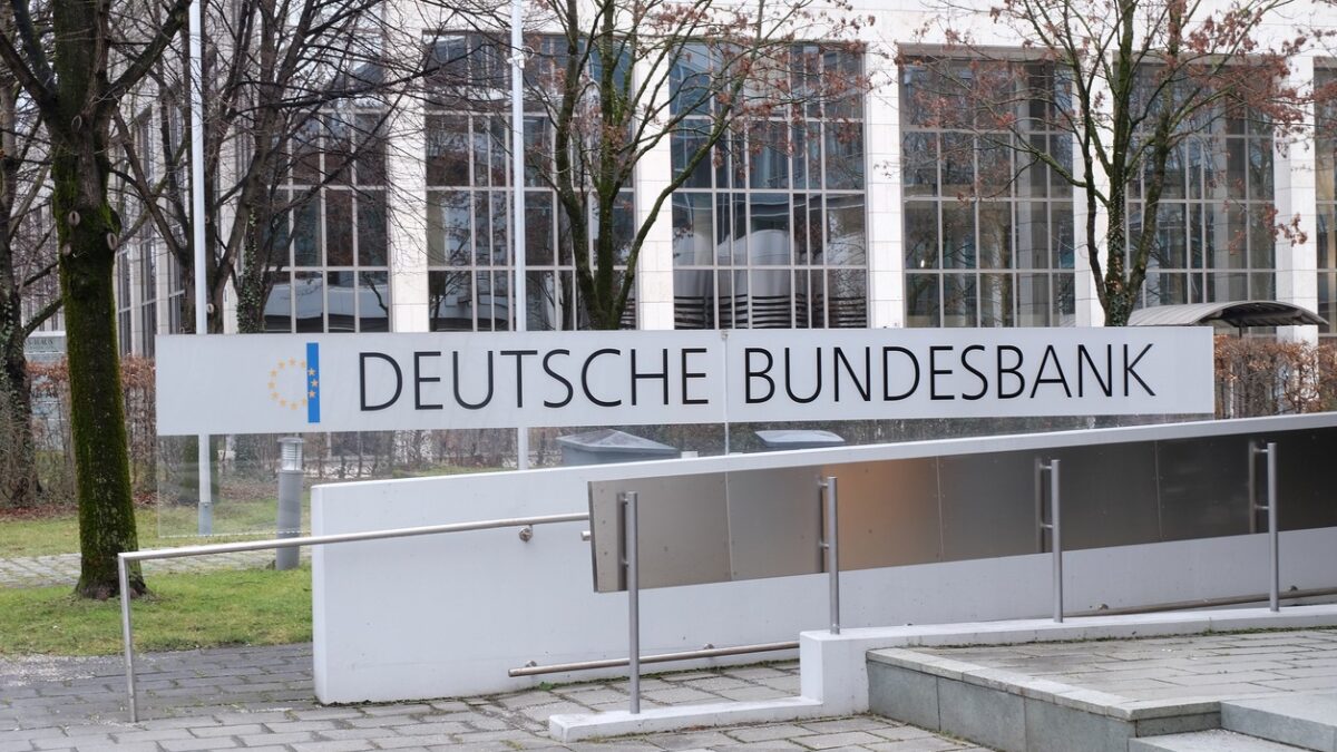 Deutsche Bundesbank (German Central Bank) logo sign regional branch in Munich Germany