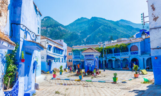 Main square of Chefchaouen, Morocco