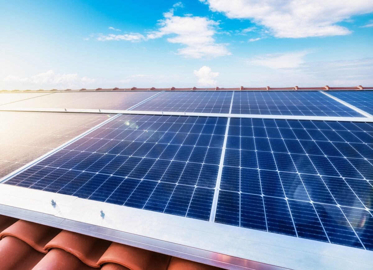Solar panels cell, clean power energy and self-consumption concept