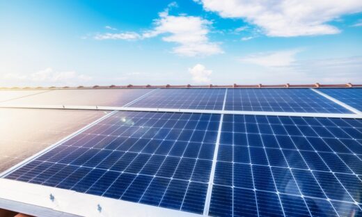 Solar panels cell, clean power energy and self-consumption concept