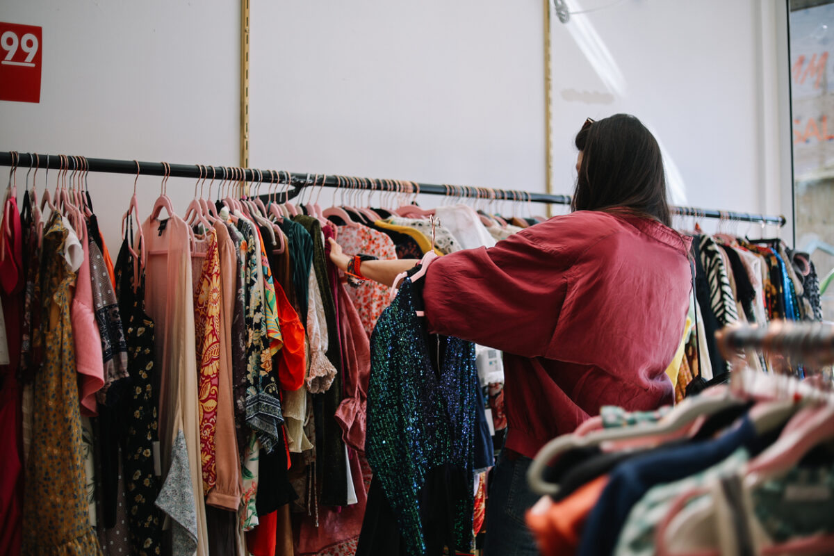 woman shopping for clothing