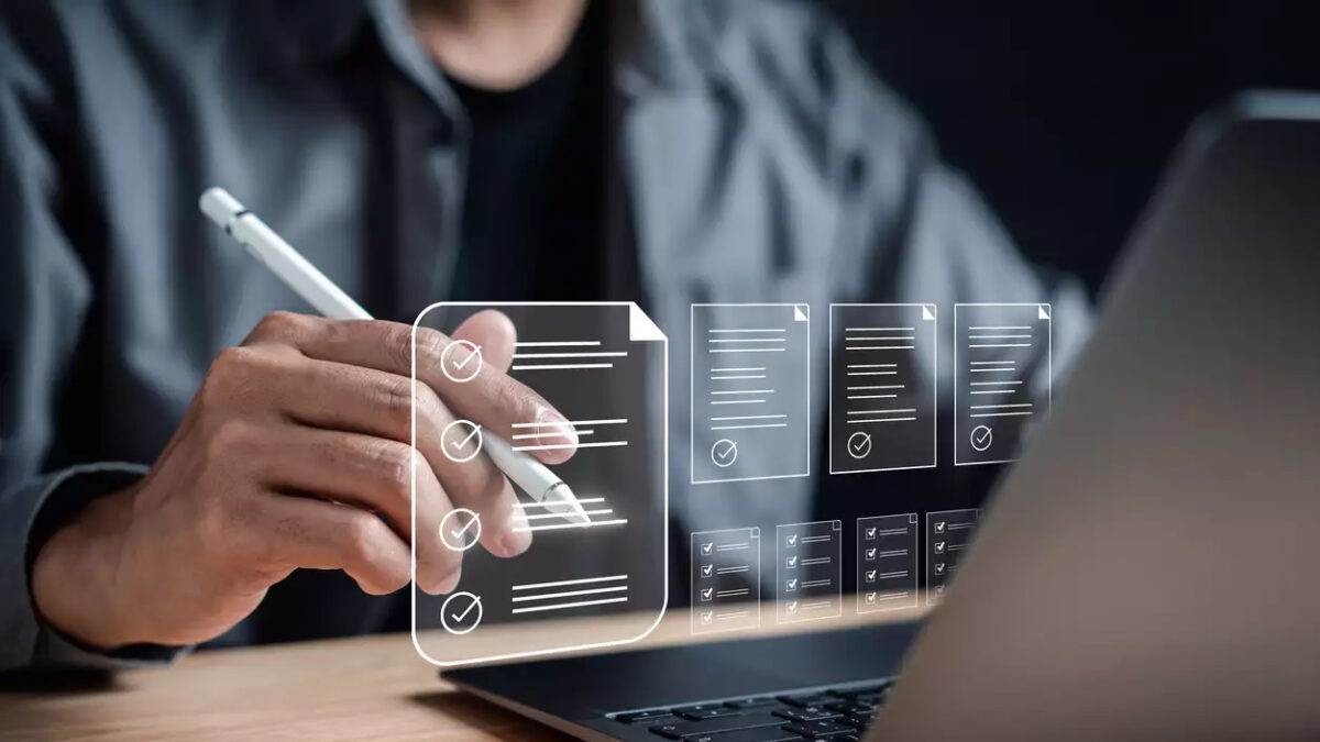 A person using a laptop