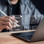 A person using a laptop
