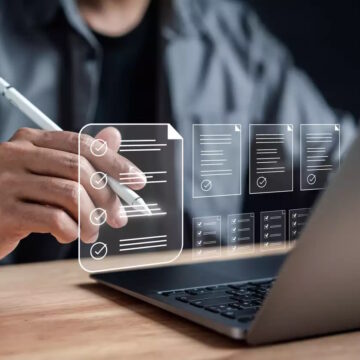 A person using a laptop