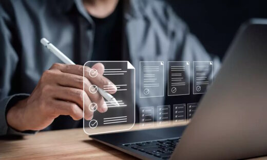 A person using a laptop