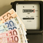 Electric meter and euro banknotes