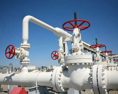 Oil gas processing plant with pipe line valves