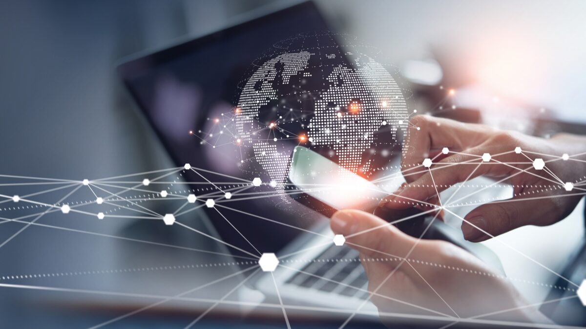 Digital technology, internet network connection, big data