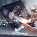 Digital technology, internet network connection, big data