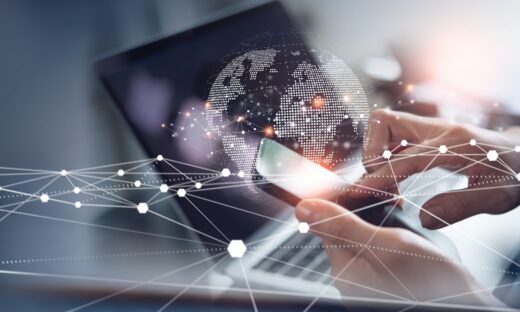 Digital technology, internet network connection, big data