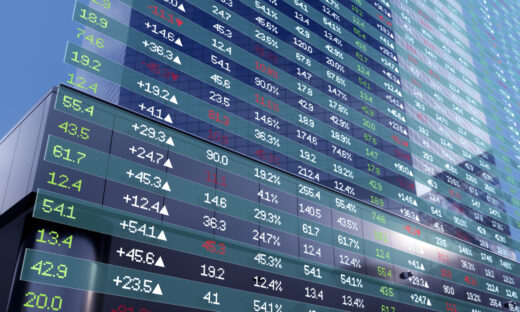 Financial securities market data trend chart