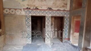 Η τοιχογραφία που κατέρρευσε στον αρχαιολογικό χώρο της Κνωσού