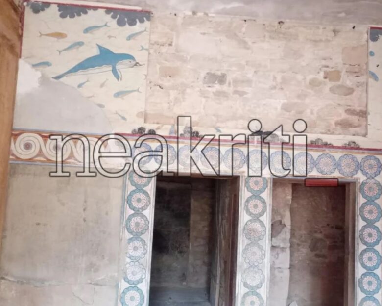 Κνωσός: Οργή μετά την κατάρρευση της τοιχογραφίας με τα δελφίνια στο μινωικό ανάκτορο