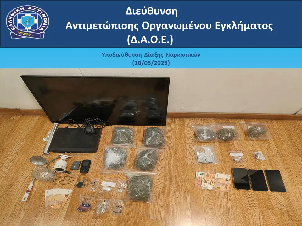 Ναρκωτικές ουσίες και αντικείμενα που κατασχέθηκαν