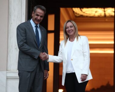 Ο Κυριάκος Μητσοτάκης με τη Τζόρτζια Μελόνι