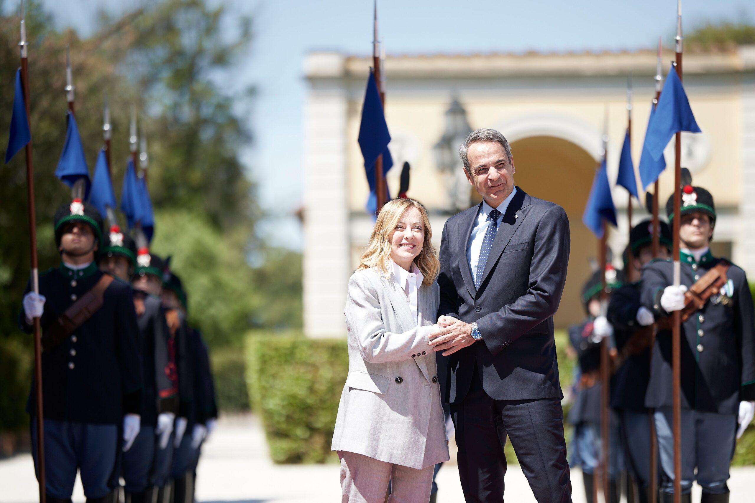 Τζόρτζια Μελόνι και Κυριάκος Μητσοτάκης 