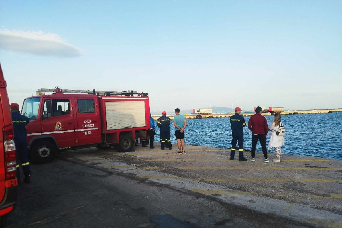 Το αγροτικό που στο λιμάνι της Μυτιλήνης, κάτω από άγνωστες μέχρι στιγμής συνθήκες
