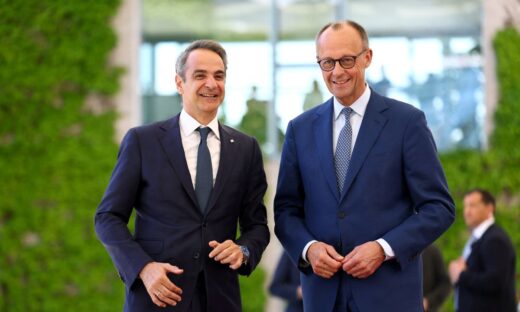 Ο Κυριάκος Μητσοτάκης με τον Γερμανό καγκελάριο Φρίντριχ Μερτς στο Βερολίνο