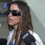 Η Μαρίνα Σάττι στο αεροδρόμιο