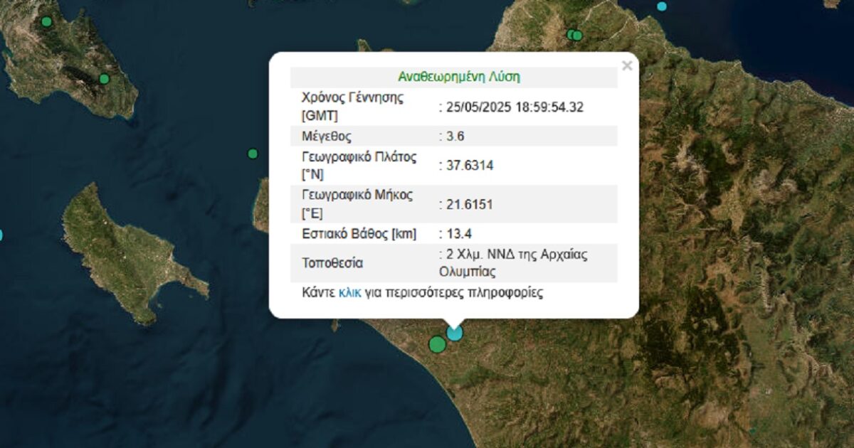 Earthquake 3.6 Richter in Ancient Olympia