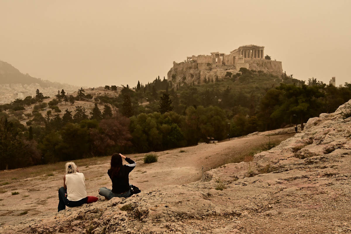 Στιγμιότυπο από το κέντρο της Αθήνας