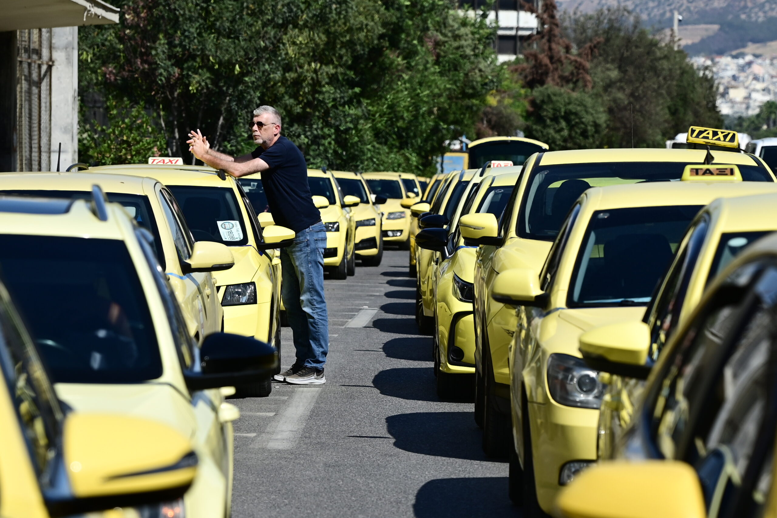 Πορεία των ταξί στο κέντρο της Αθήνας