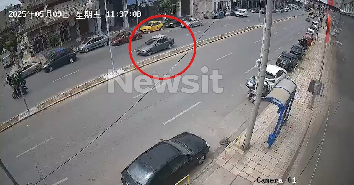 Θεσσαλονίκη: Η στιγμή που το αυτοκίνητο πέφτει πάνω στην κολώνα – Μεθυσμένοι και οι 5 επιβαίνοντες, οι 2 σε σοβαρή κατάσταση στο νοσοκομείο