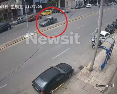 Φωτογραφία από το τροχαίο ατύχημα στη Θεσσαλονίκη