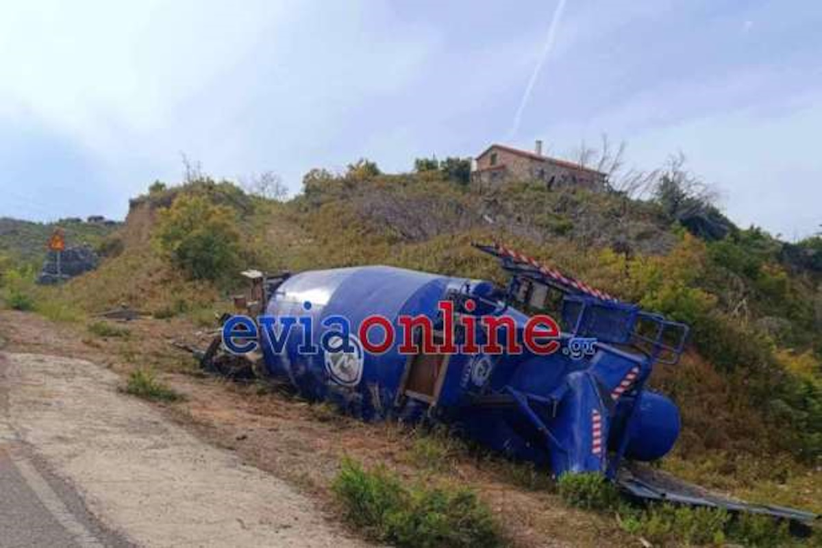 Το όχημα ανετράπη και κατέληξε εκτός δρόμου
