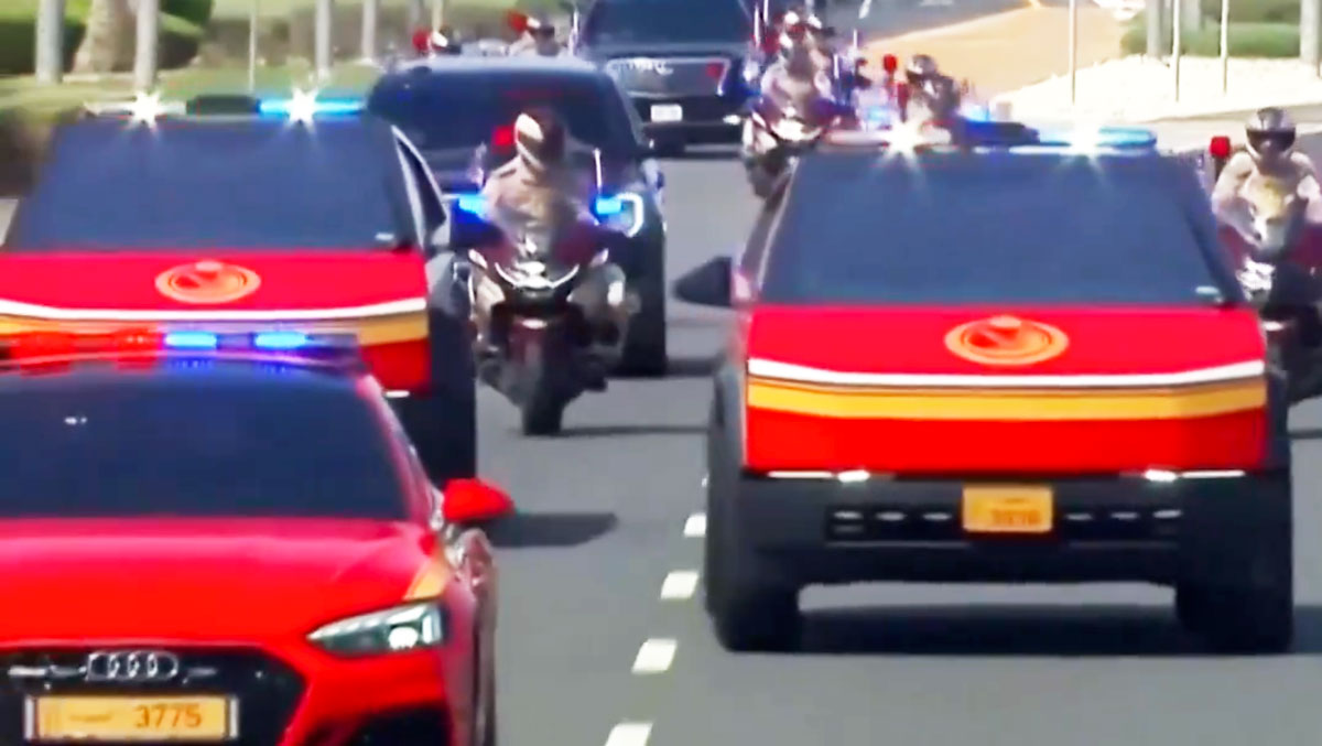 Ντόναλντ Τραμπ: Με Tesla Cybertruck και μαχητικά αεροσκάφη η υποδοχή του στο Κατάρ