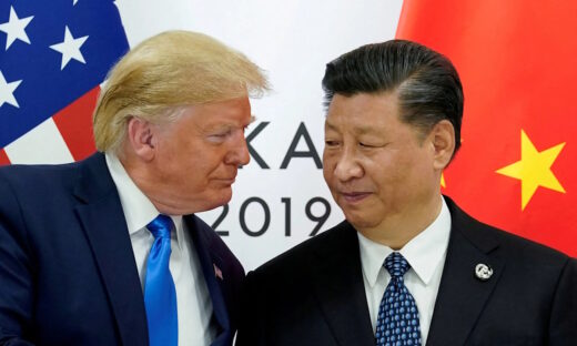 FILE PHOTO: Trump meets Xi at the G20 leaders summit in Osaka, Japan