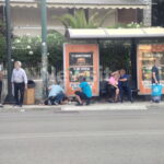 Το σημείο όπου έπεσε το όχημα έπεσε σε στάση λεωφορείο στο Χαλάνδρι