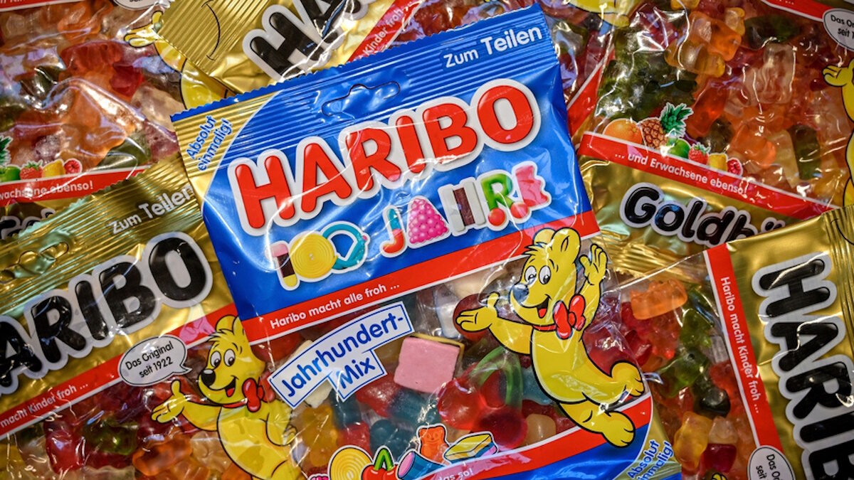 Σακούλες με ζελεδάκια της εταιρείας Haribo