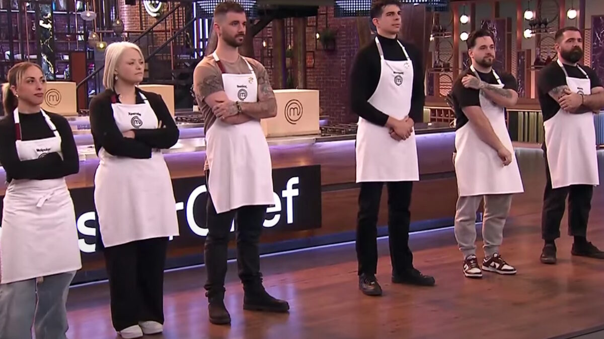 Οι έξι του Masterchef: Μαίρυλιν, Χριστιάνα, Βασίλης, Νέστορας, Λευτέρης και Νίκος