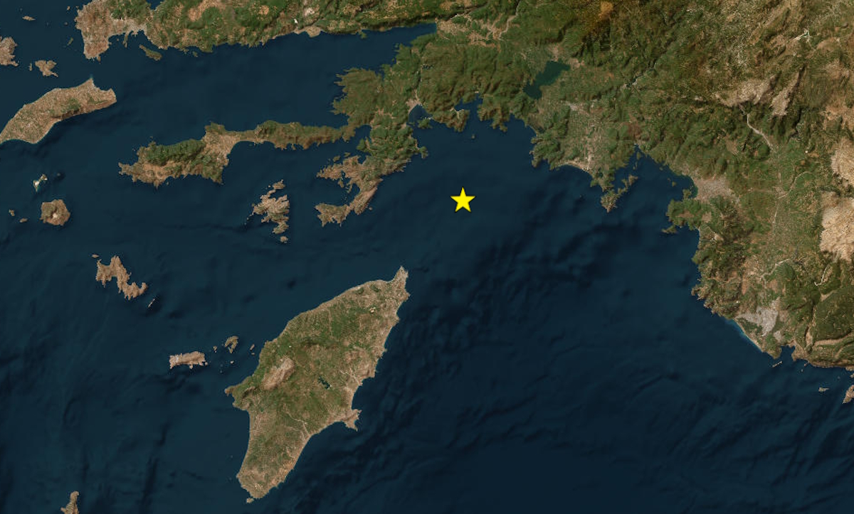 Ο χάρτης του Γεωδυναμικού Ινστιτούτου του Εθνικού Αστεροσκοπείου Αθηνών