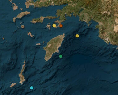 Χάρτης του Γεωδυναμικού Ινστιτούτου του Εθνικού Αστεροσκοπείου Αθηνών