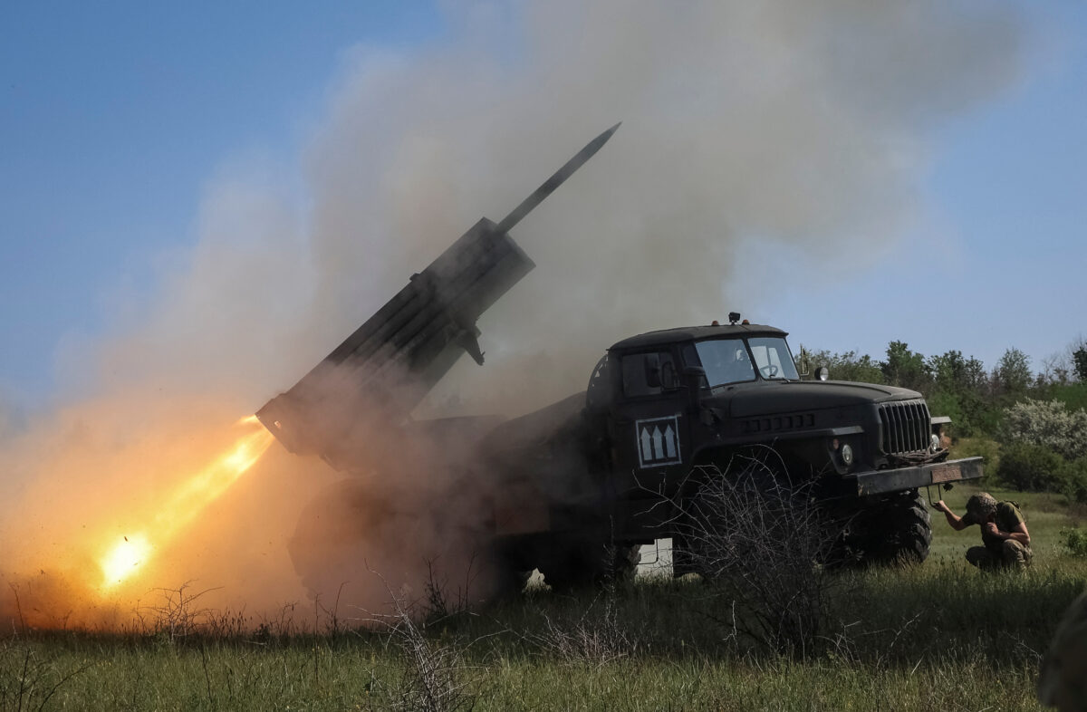 Ukrainian servicemen of the 30th Prince Kostiantyn Ostrozkyi Separate Mechanized Brigade of the Ukrainian Armed Forces fire a BM-21 Grad multiple rocket launch system towards Russian troops, amid Russia's attack on Ukraine, in Donetsk region, Ukraine June 3, 2025. REUTERS