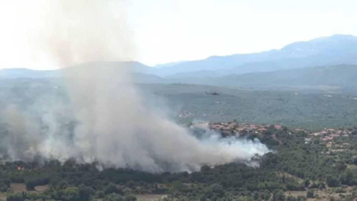 Φωτιά στην Αρκαδία, στην περιοχή Βελιγοστή – Επιχειρούν 6 εναέρια μέρα