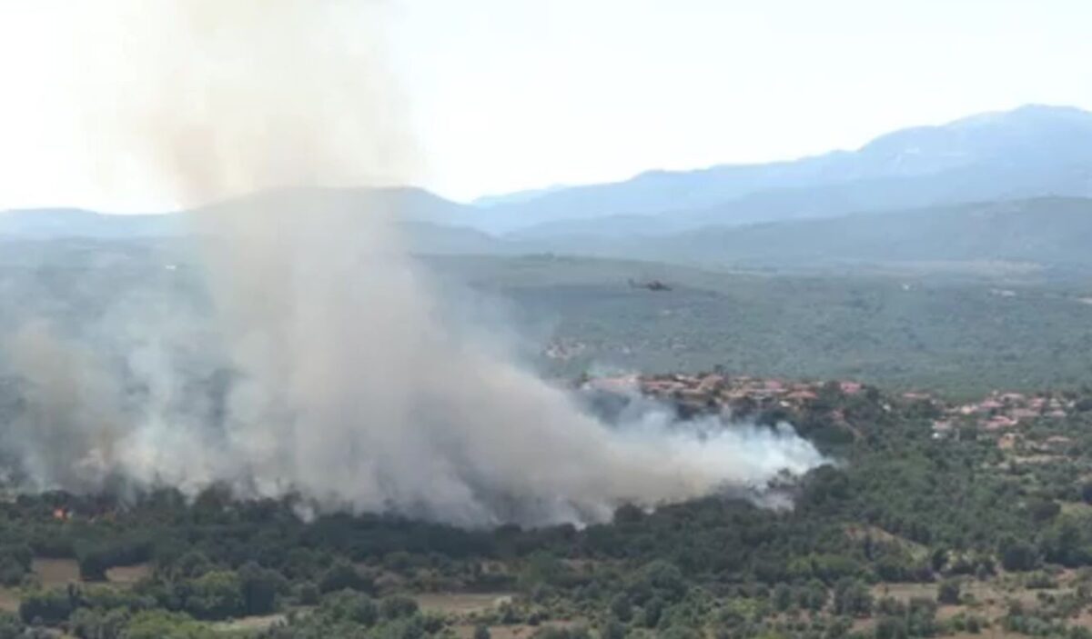 Φωτιά στην Αρκαδία, στην περιοχή Βελιγοστή – Επιχειρούν 6 εναέρια μέρα