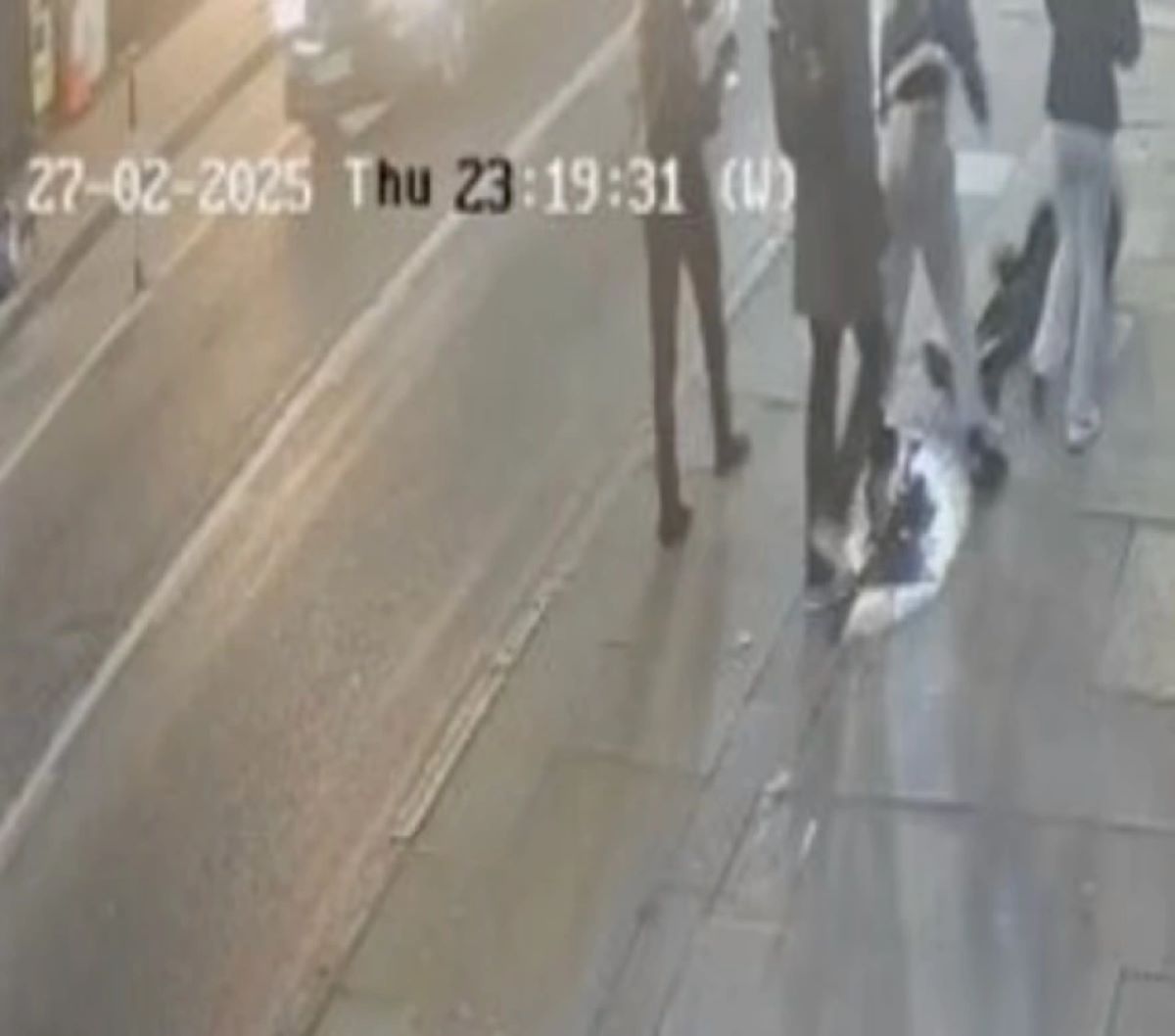 Frame from closed -circuit video with the attack on the elderly in Britain