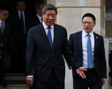 Chinese Vice Premier He Lifeng leaves Lancaster House, on the second day scheduled for trade talks between the U.S. and China, in London, Britain, June 10, 2025.