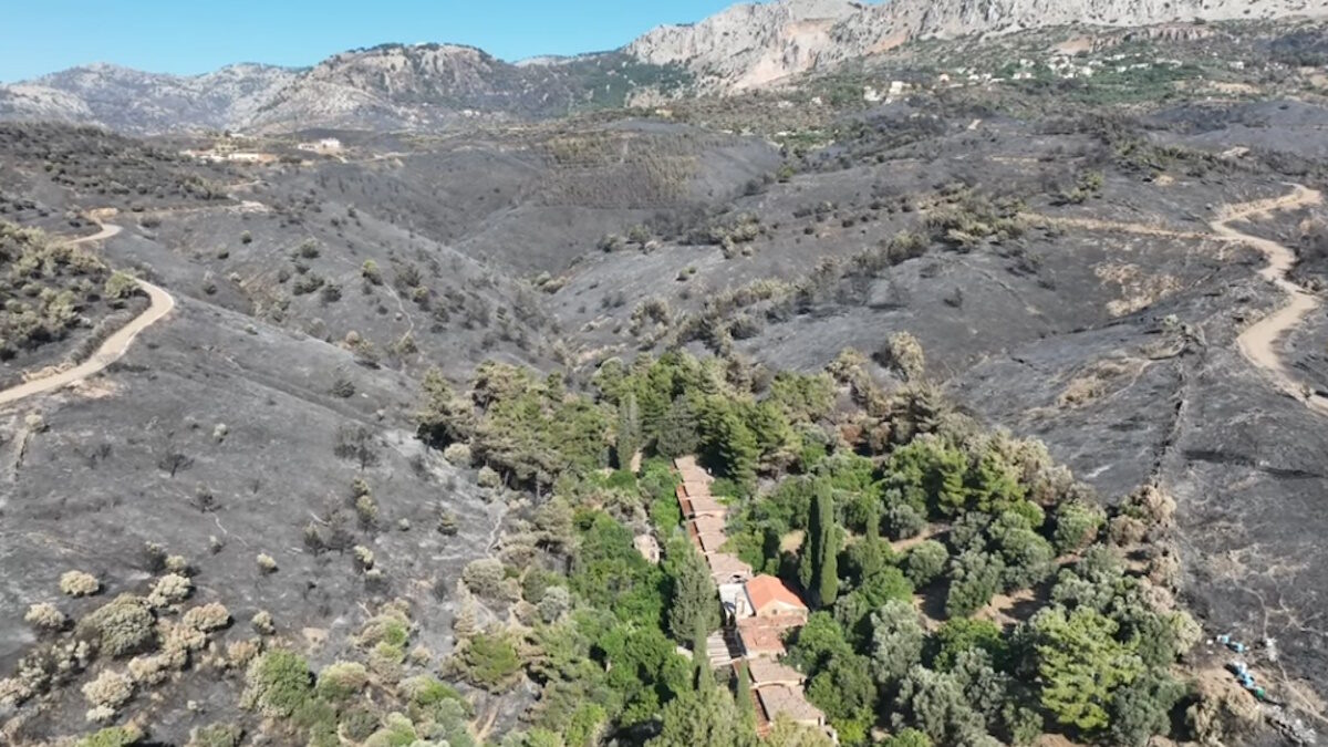 Καμένες περιοχές στη Χίο