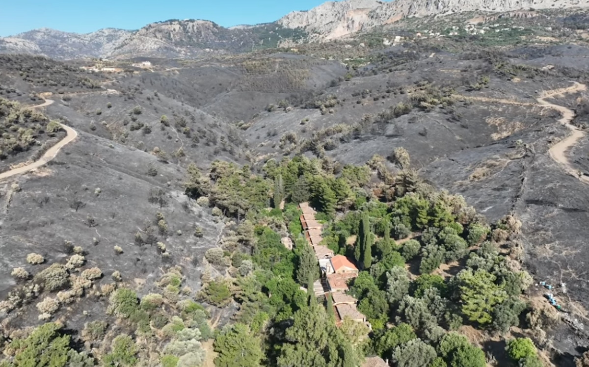 Καμένες περιοχές στη Χίο