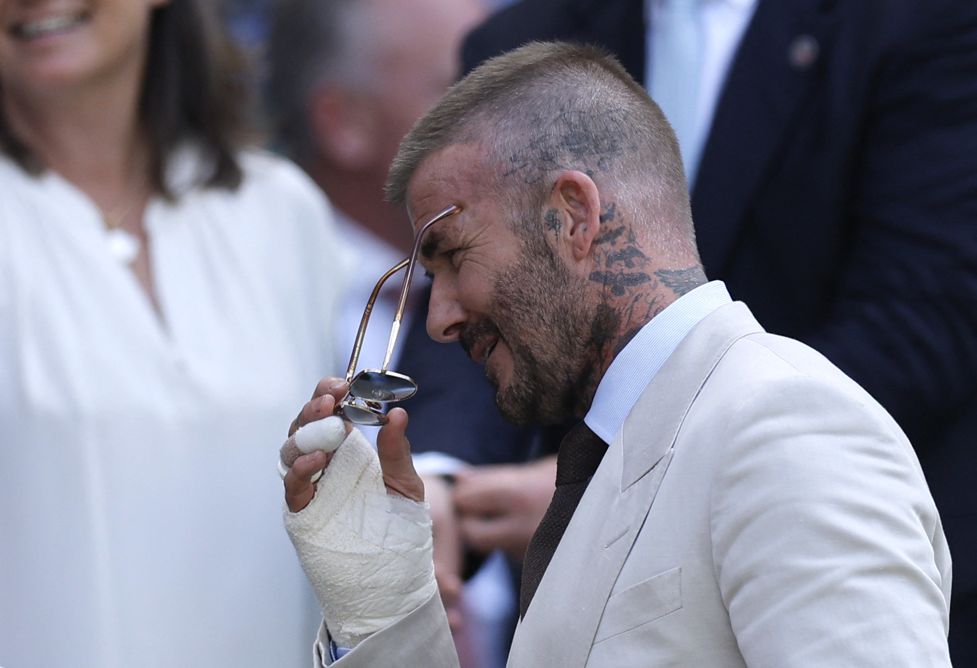 Tennis - Wimbledon - All England Lawn Tennis and Croquet Club, London, Britain - June 30, 2025 Former England footballer and Inter Miami CF co-owner David Beckham in the Royal Box ahead of the first round match between Spain's Carlos Alcaraz and Italy's Fabio Fognini REUTERS